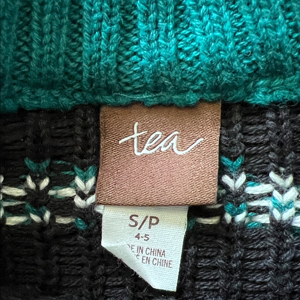 Tea Collection Teal Patterned Sweater - Picture 2 of 5